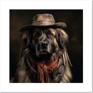 Cowboy Dog - Leonberger Posters and Art